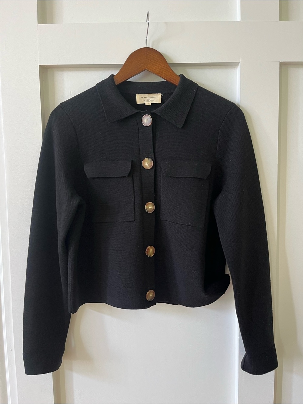 Sezane Betty Cardigan Black Button Up Size S